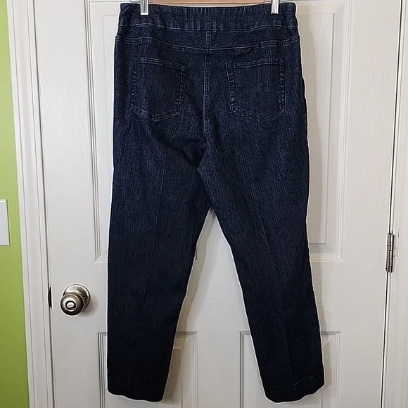 Soft Surroundings High Waisted Pull On Denim Pants With Stretch, Size Medium - Picture 2 of 6